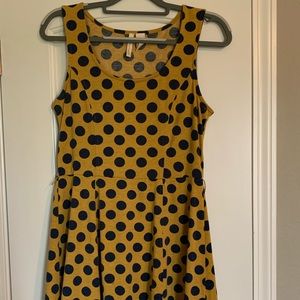 red camel polka dot dress